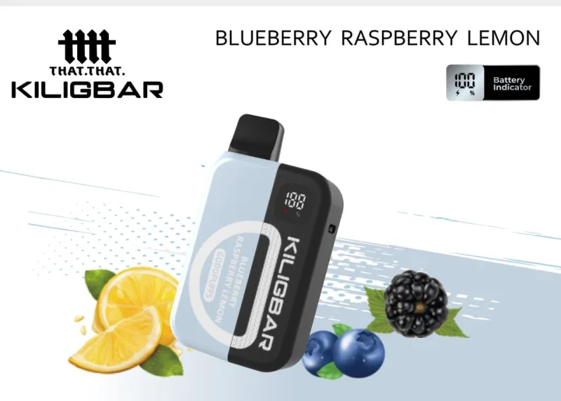 KILIGBAR 6000puffs kit- Blueberry Raspberry Lemon